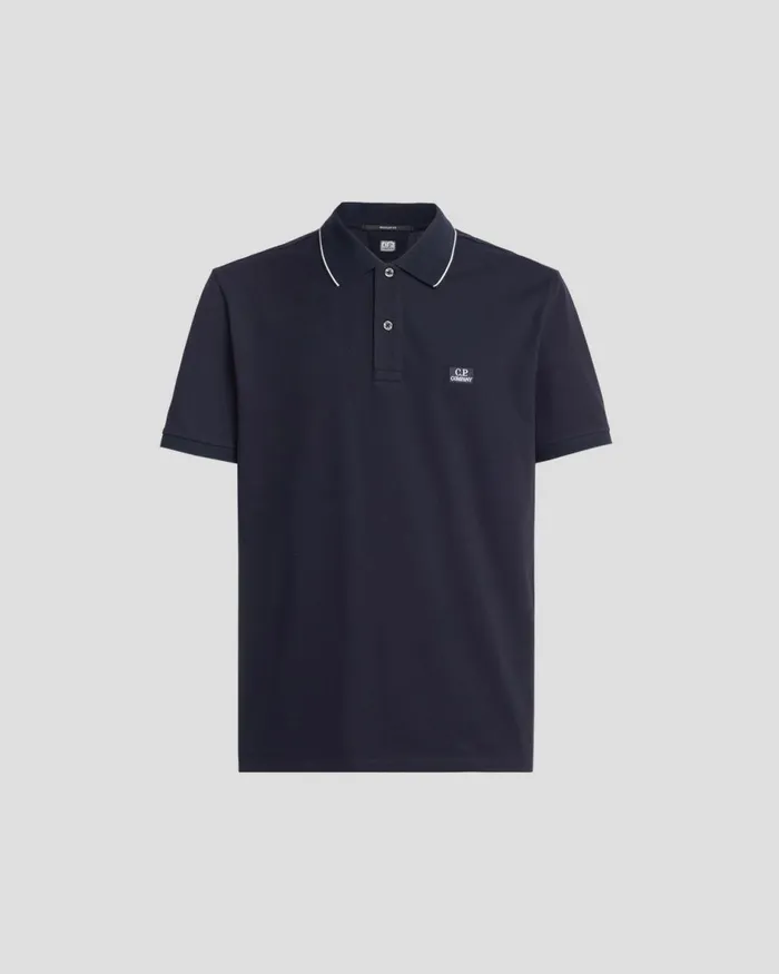 Man CP Company Tshirts and Polo Stretch Piquet Regular Polo Shirt Total Eclipse 8211 Blue Man CP Company Tshirts and Polo Stretch Piquet Regular Polo Shirt Total Eclipse 8211 Blue