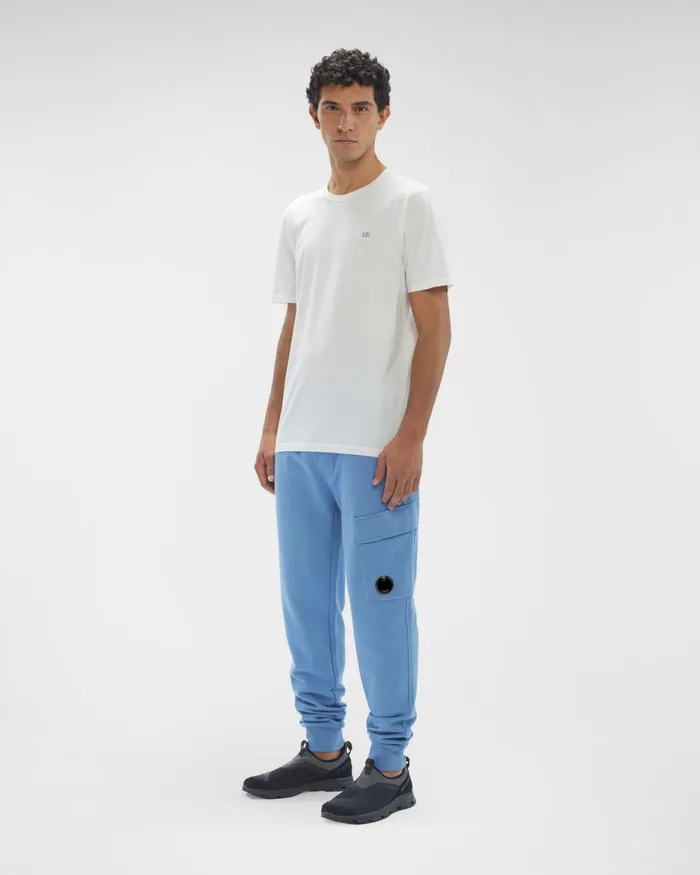 Man CP Company Tracksuits and Shorts Diagonal Raised Fleece Sweatpants Riviera 8211 Blue