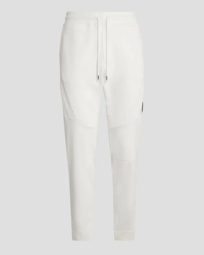 Man CP Company Tracksuits and Shorts Diagonal Raised Fleece Zipped Track Pants Gauze White Man CP Company Tracksuits and Shorts Diagonal Raised Fleece Zipped Track Pants Gauze White