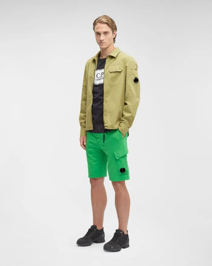 Man CP Company Tracksuits and Shorts Light Fleece Shorts Classic Green
