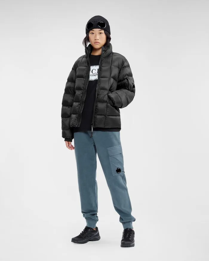 Man CP Company Tracksuits and Shorts Reverse Brushed and Emerized Diag Fleece Sweatpants Orion Blue