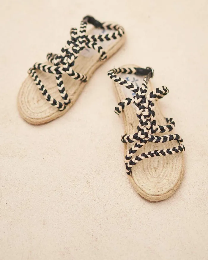 Manebi Rope Sandal 8211 Natural Tie Up Natural Tie Up Women Faherty Shoes and Socks