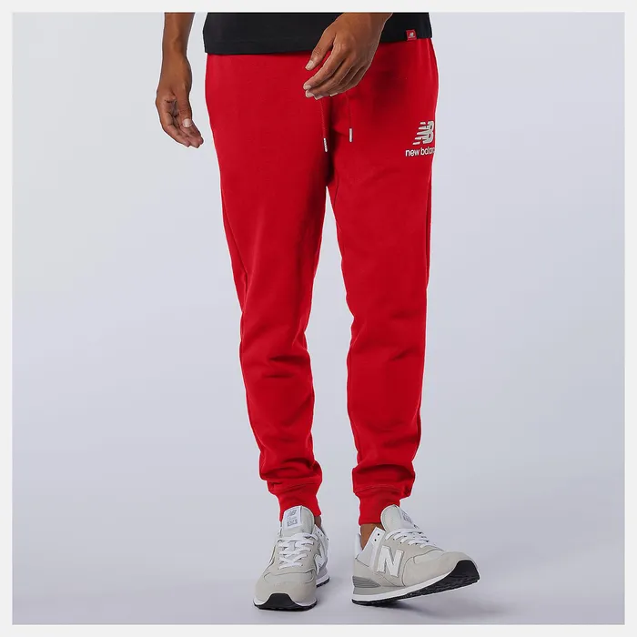 Matching Sets Men Newbalance NB Essentials Stacked Logo Sweatpant Team Red Inline
