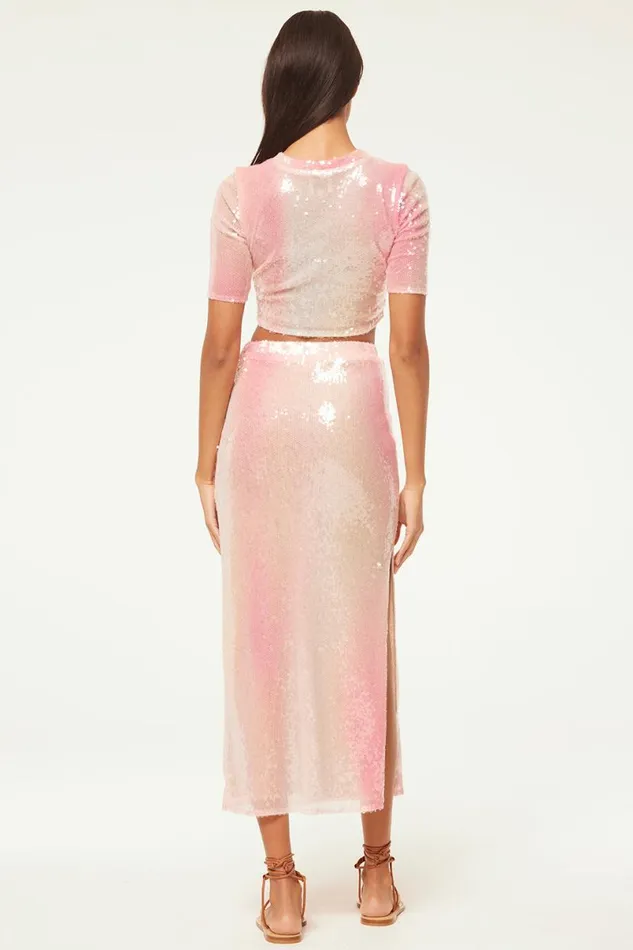Matching Sets Women MISA Los Angeles AISHA SKIRT Sequin Ombre
