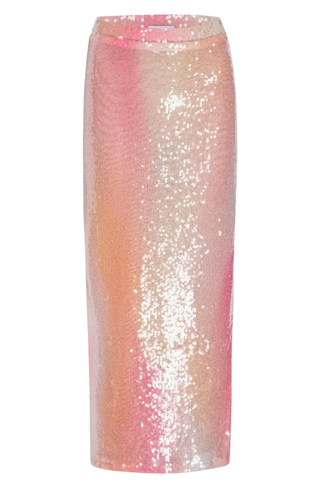 Matching Sets Women MISA Los Angeles AISHA SKIRT Sequin Ombre