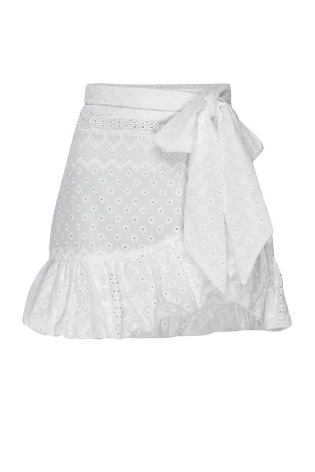 Matching Sets Women MISA Los Angeles EDEN SKIRT White Eyelet