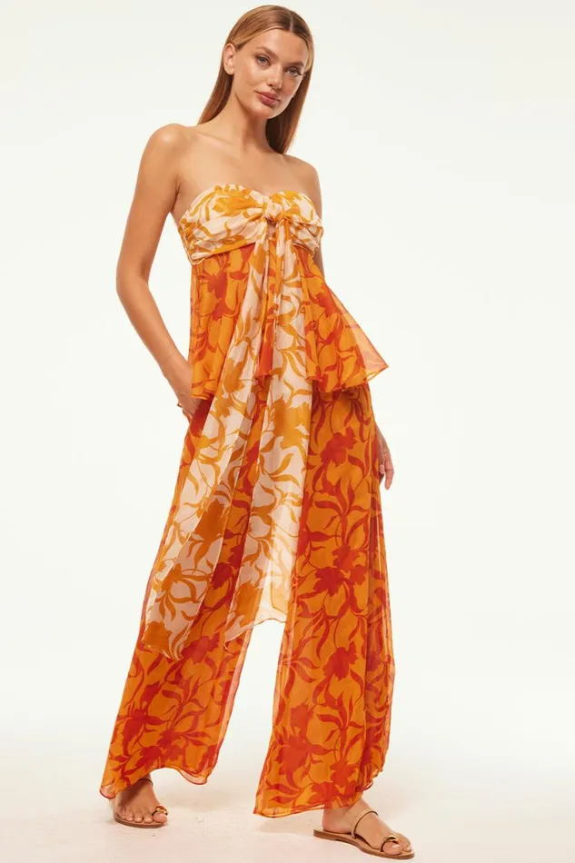 Matching Sets Women MISA Los Angeles FREDA PANT Atlas Floral Persimmon