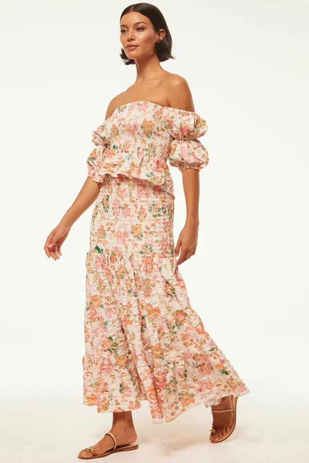 Matching Sets Women MISA Los Angeles VIDA TOP Persimmon Crinkle