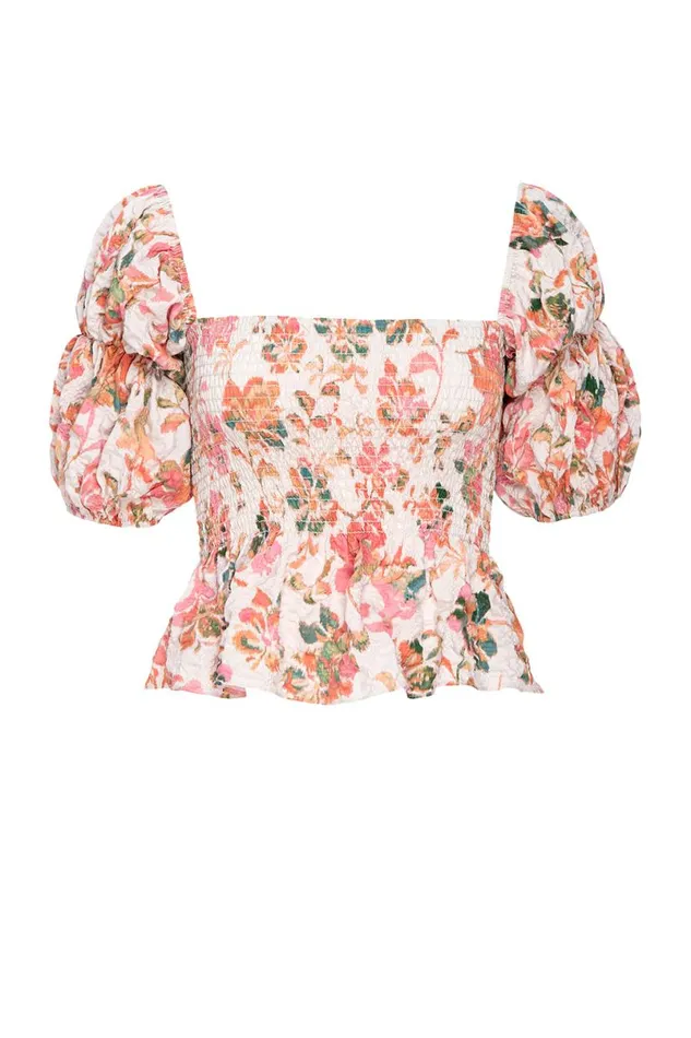 Matching Sets Women MISA Los Angeles VIDA TOP Persimmon Crinkle