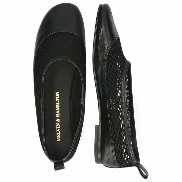 Melvin and Hamilton Iris 14 Black Women Ballet Pumps