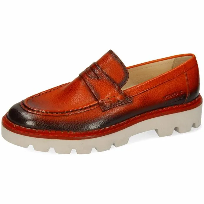 Melvin and Hamilton Jade 6 Orange Women Loafers