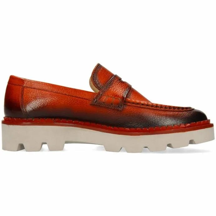 Melvin and Hamilton Jade 6 Orange Women Loafers