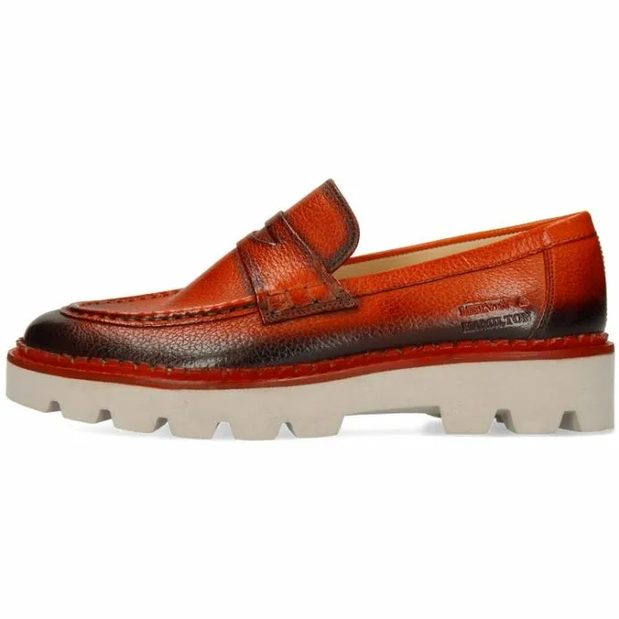 Melvin and Hamilton Jade 6 Orange Women Loafers