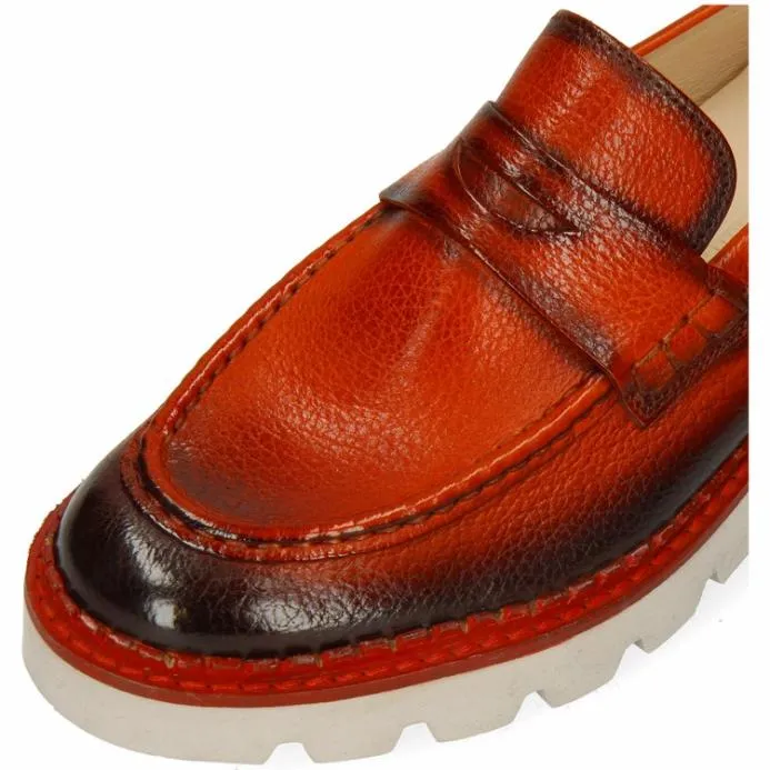 Melvin and Hamilton Jade 6 Orange Women Loafers