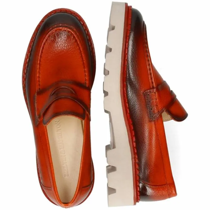 Melvin and Hamilton Jade 6 Orange Women Loafers