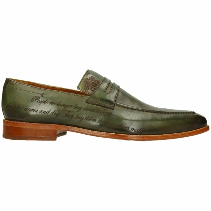 Melvin and Hamilton Leonardo 37 Green Men Loafers