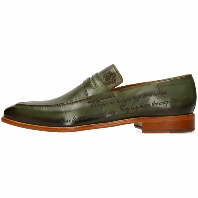 Melvin and Hamilton Leonardo 37 Green Men Loafers