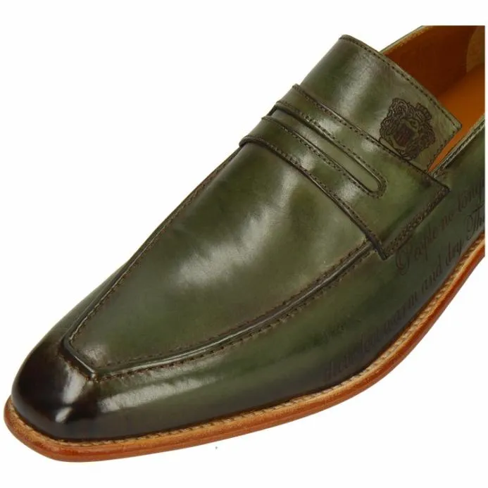 Melvin and Hamilton Leonardo 37 Green Men Loafers