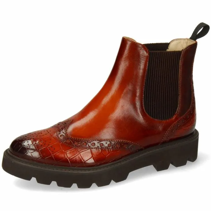 Melvin and Hamilton Selina 65 Orange Women Ankle Boots