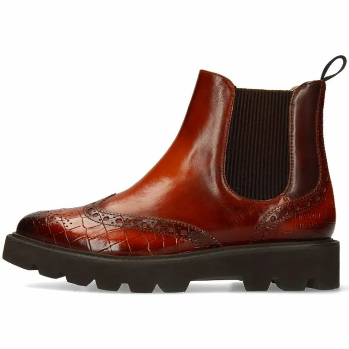 Melvin and Hamilton Selina 65 Orange Women Ankle Boots