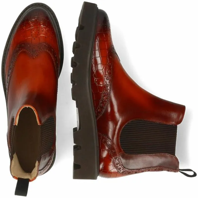 Melvin and Hamilton Selina 65 Orange Women Ankle Boots