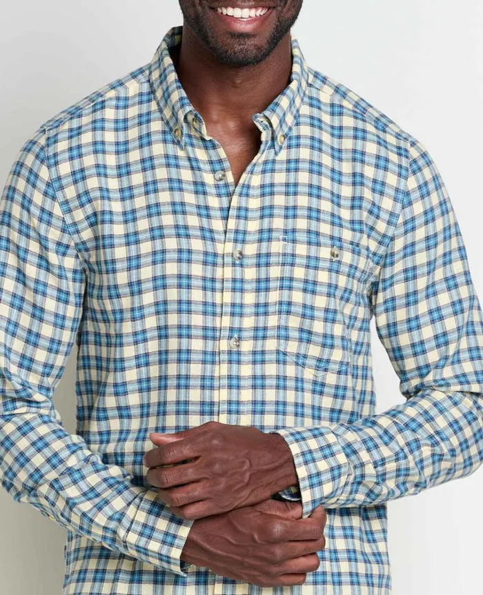 Men039s Airsmyth Men039s Flannel Shirt From Recycled Materials By ToadandCo Glacier Small Scale Plaid Toad and Co Shirts