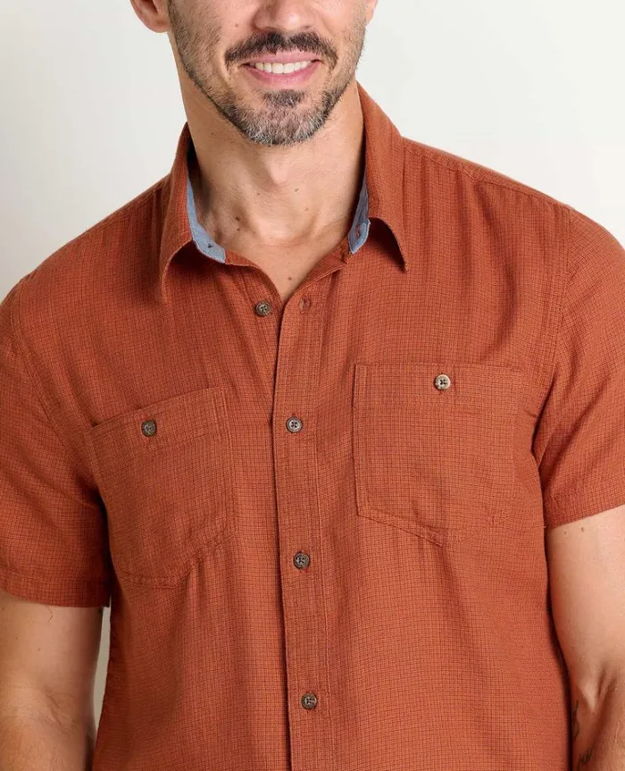 Men039s Men039s Honcho Short Sleeve Shirt Organic Cotton Shirt By ToadandCo Rust Toad and Co Shirts
