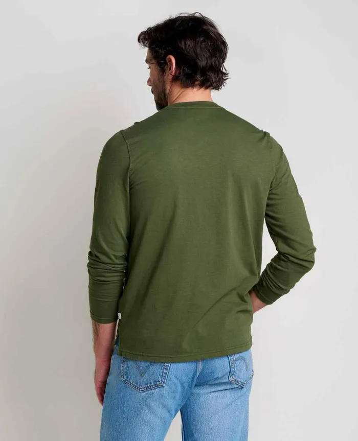 Men039s Men039s Primo Long Sleeve Henley ToadandCo Chive Toad and Co Tees Buy 3 Get 20 Off