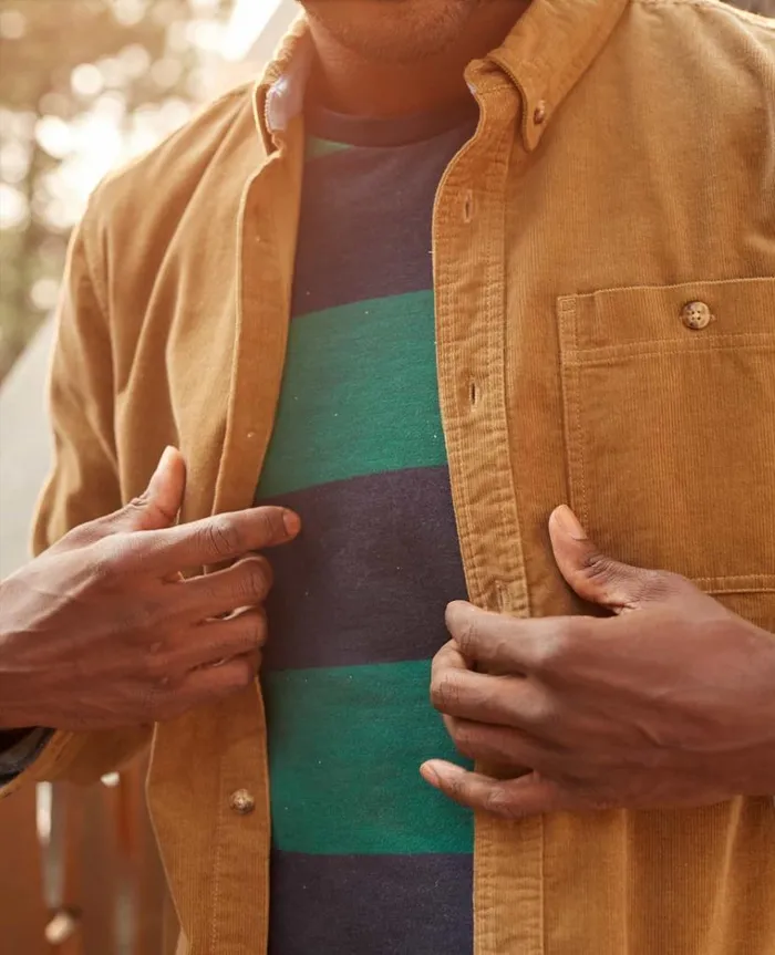 Men039s Men039s Scouter Corduroy Shirt Honey Brown Toad and Co Shirts