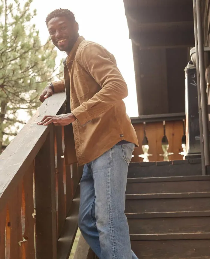 Men039s Men039s Scouter Corduroy Shirt Honey Brown Toad and Co Shirts