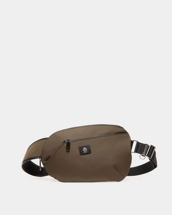 Men Adrien Brody Travel Collection Crossbody In Military Green Nylon Bally Messenger Bags
