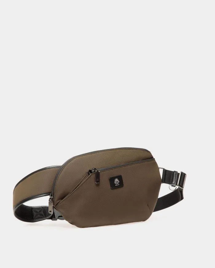 Men Adrien Brody Travel Collection Crossbody In Military Green Nylon Bally Messenger Bags