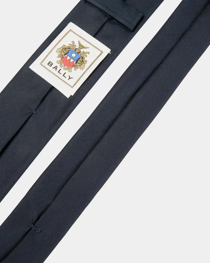Men Adrien Brody Travel Collection Tie In Navy Blue Silk Bally Small Accessories