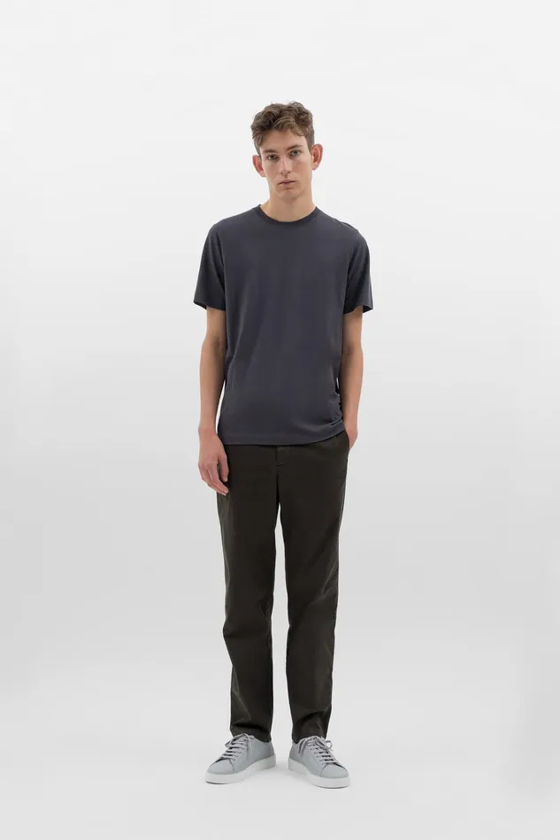 Men Aros Regular Italian Brushed Twill Chino Beech Green Norse Projects Trousers