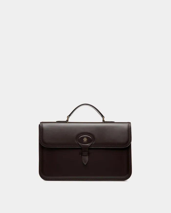 Men Beckett Briefcase In Ebano Leather Bally Business Bags