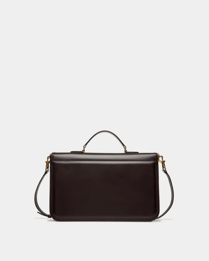 Men Beckett Briefcase In Ebano Leather Bally Business Bags
