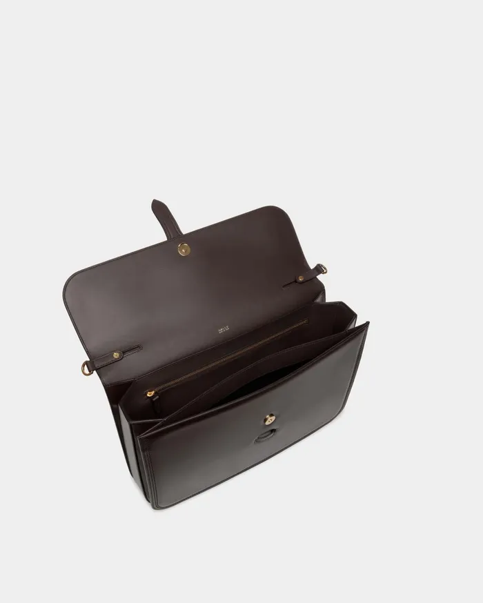 Men Beckett Briefcase In Ebano Leather Bally Business Bags