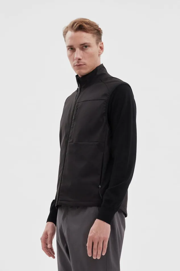 Men Birkholm Solotex Twill Vest Black Norse Projects Outerwear