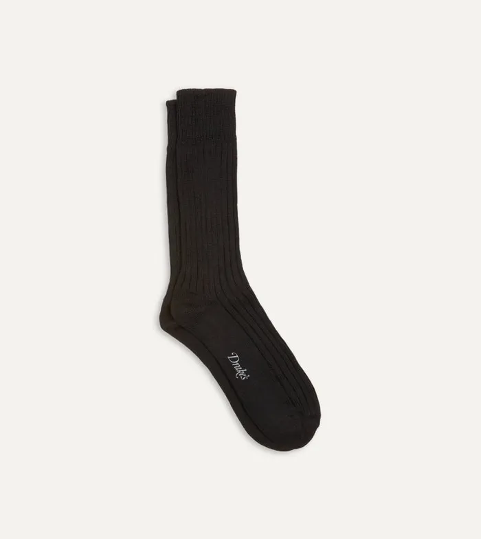 Men Black Cotton Sports Socks Drake039s Socks