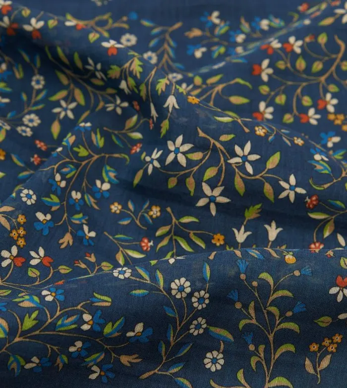 Men Blue And Navy Unicorn Garden Print CottonSilk Pocket Square Drake039s Pocket Squares