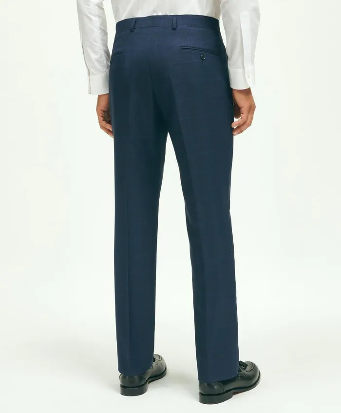 Men Brooks Brothers Explorer Collection Classic Fit Wool Windowpane Suit Pants Navy Brooks Brothers Suits