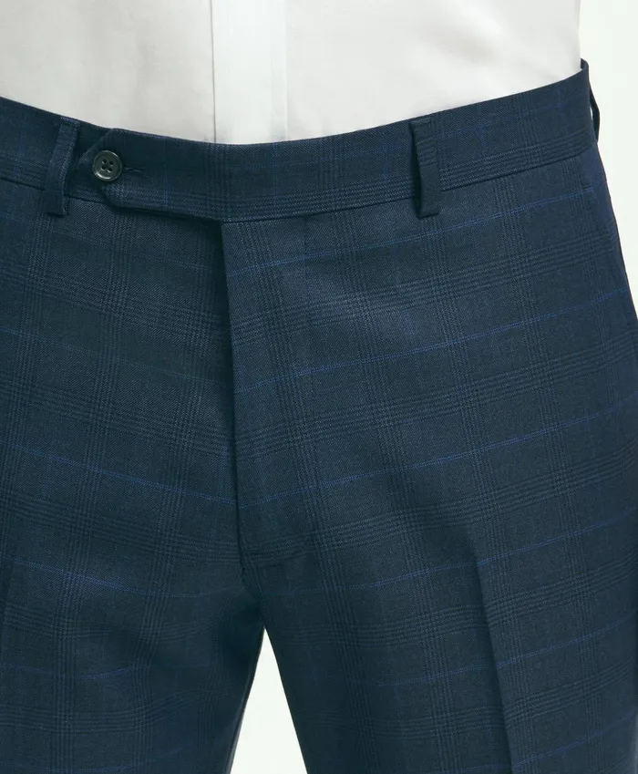 Men Brooks Brothers Explorer Collection Classic Fit Wool Windowpane Suit Pants Navy Brooks Brothers Suits