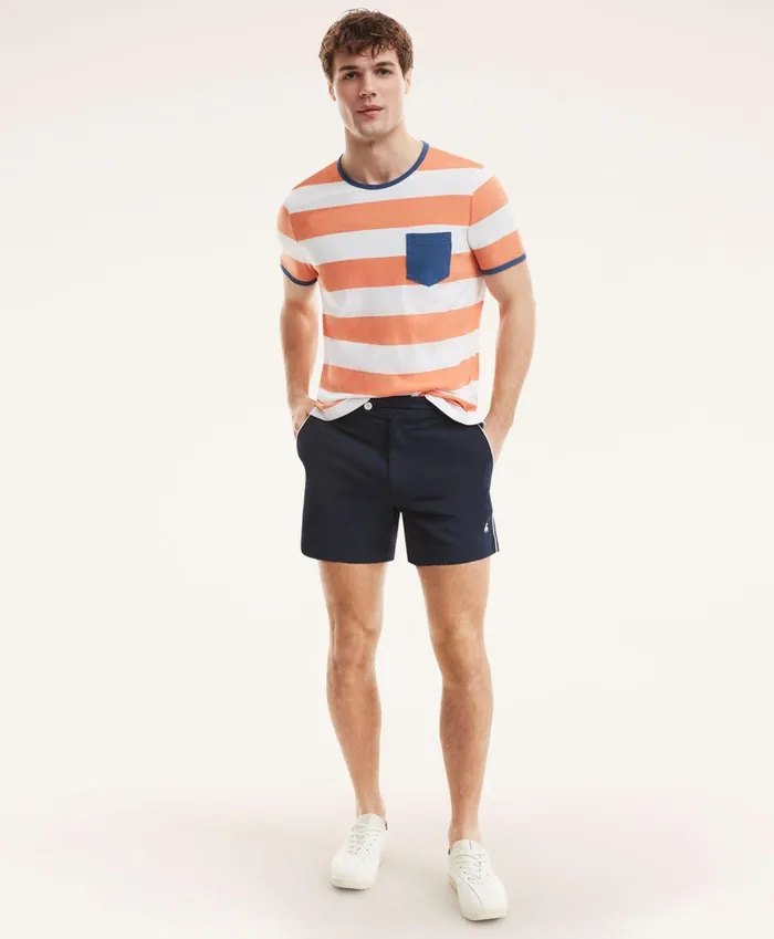 Men Canvas Tennis Shorts Navy Brooks Brothers Shorts and Swimwear