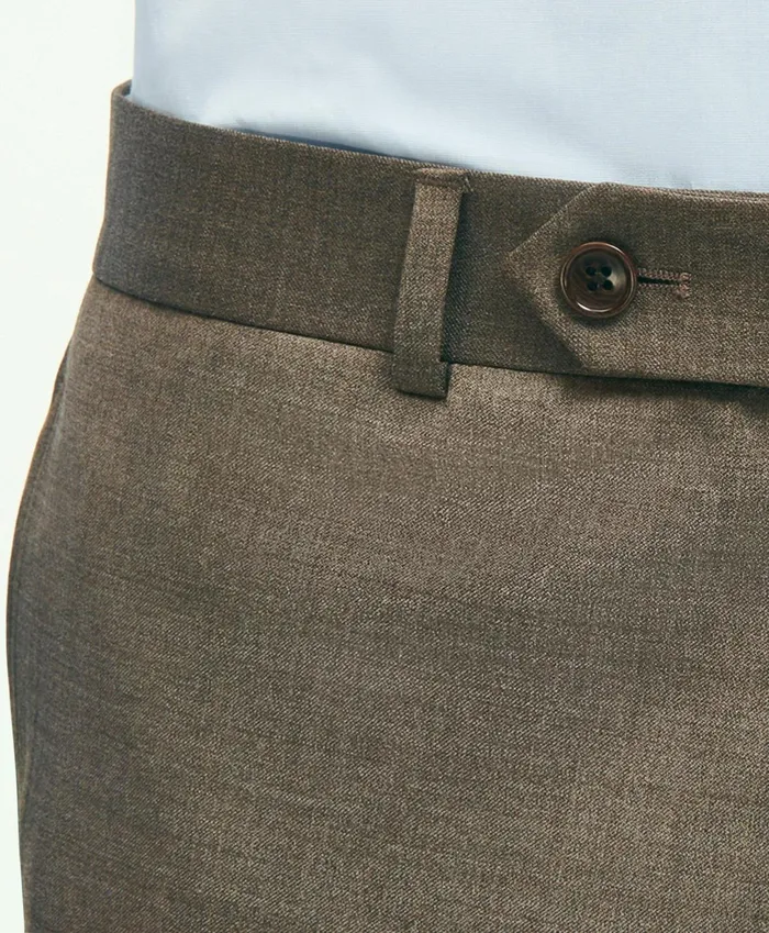 Men Classic Fit Wool 1818 Dress Pants Brown Brooks Brothers Dress Pants