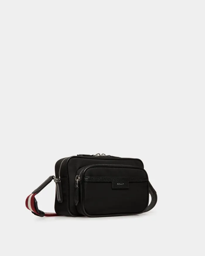 Men Code Crossbody Bag In Black Nylon Bally Messenger Bags