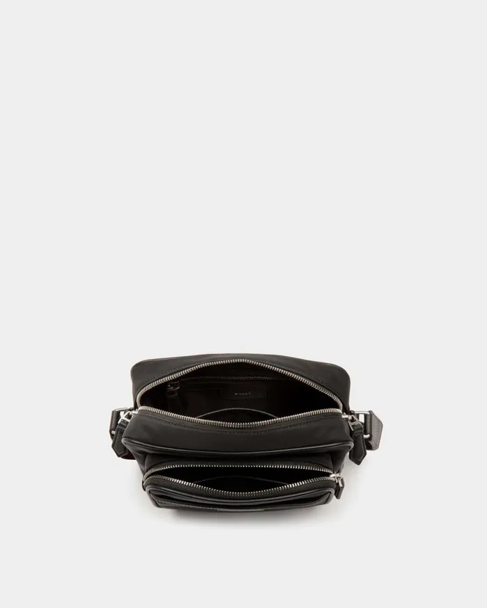 Men Code Crossbody Bag In Black Nylon Bally Messenger Bags