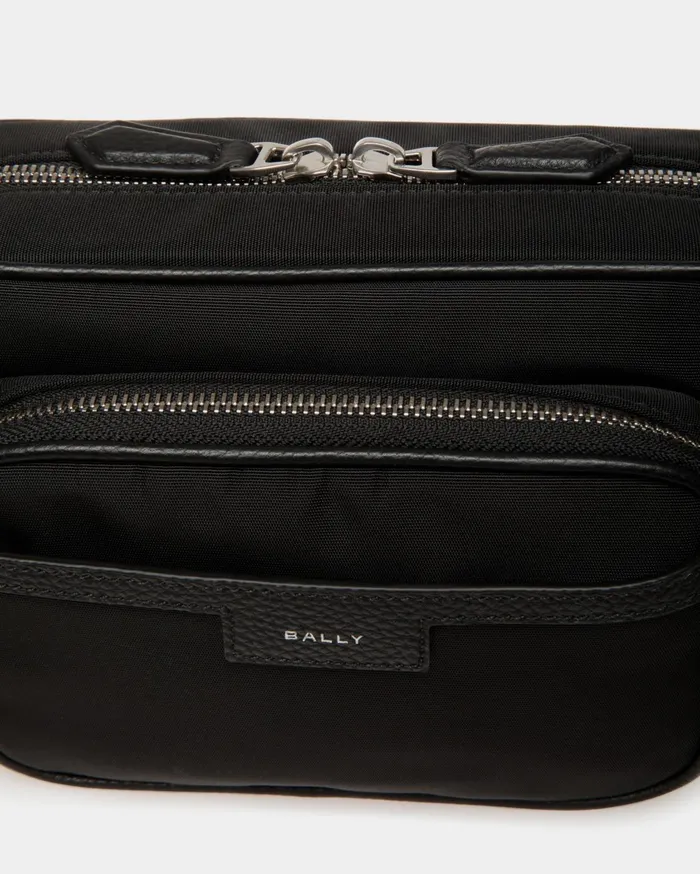 Men Code Crossbody Bag In Black Nylon Bally Messenger Bags