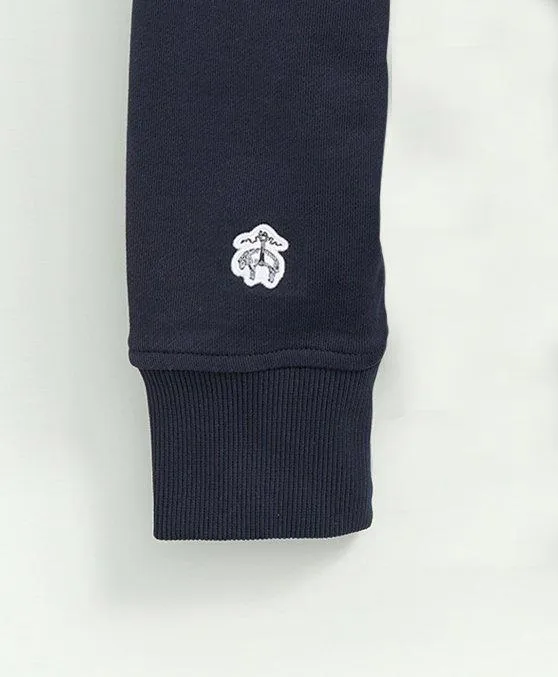 Men Cotton French Terry HalfZip Sweatshirt Navy Brooks Brothers TShirts and Sweats
