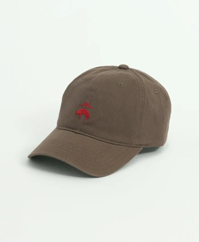 Men Cotton Logo Baseball Hat Olive Brooks Brothers Hats and Scarves