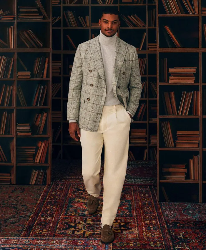 Men Elliot Fit Cotton WideWale Corduroy Pants Natural Brooks Brothers Chinos and Casual Pants
